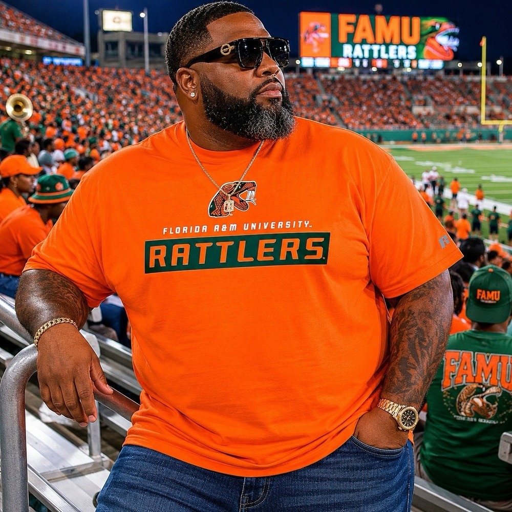 Florida A&M Rattlers Shirt Mens 3XL Orange NCAA Football Performance Tee FAMU